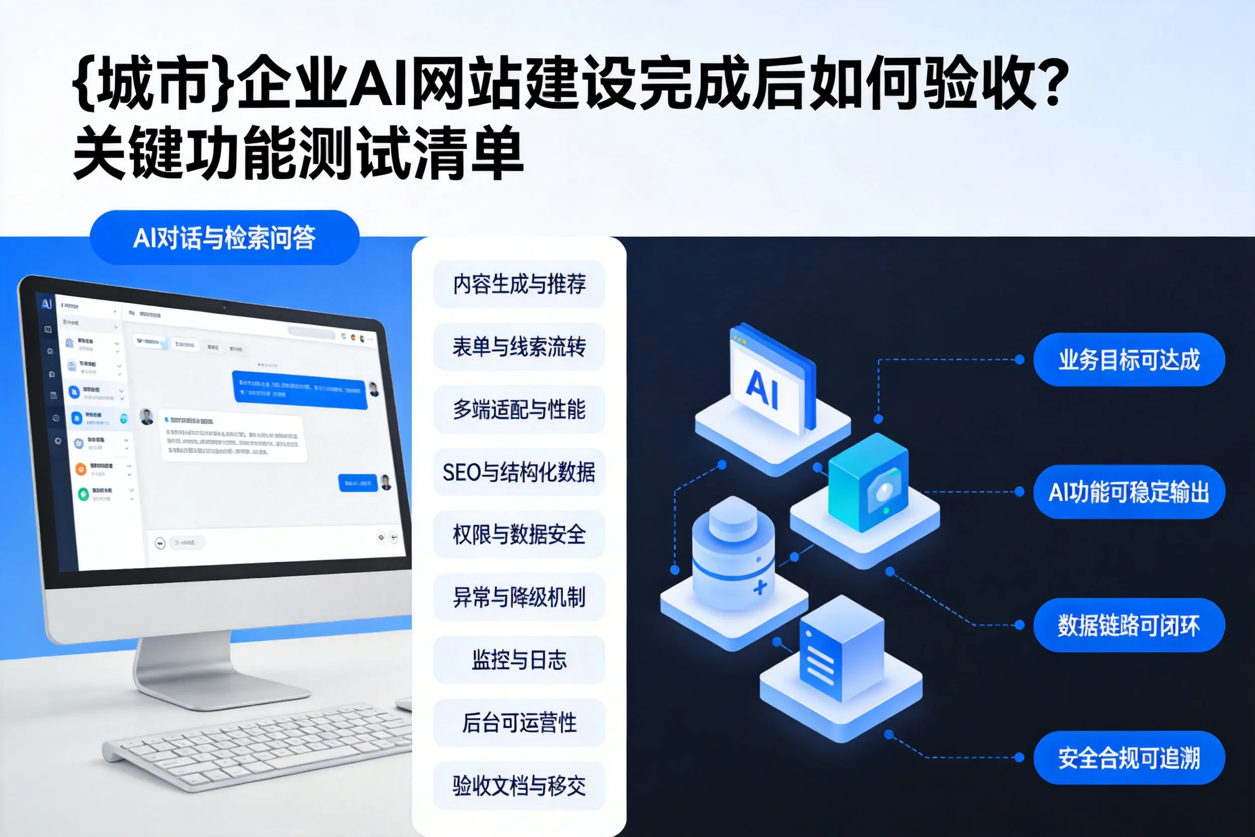 佛山企业AI网站建设完成后如何验收？关键功能测试清单