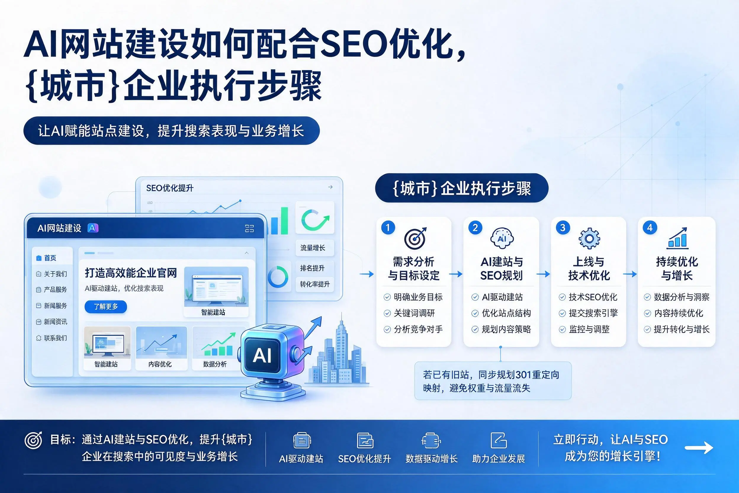 AI网站建设如何配合SEO优化，佛山企业执行步骤