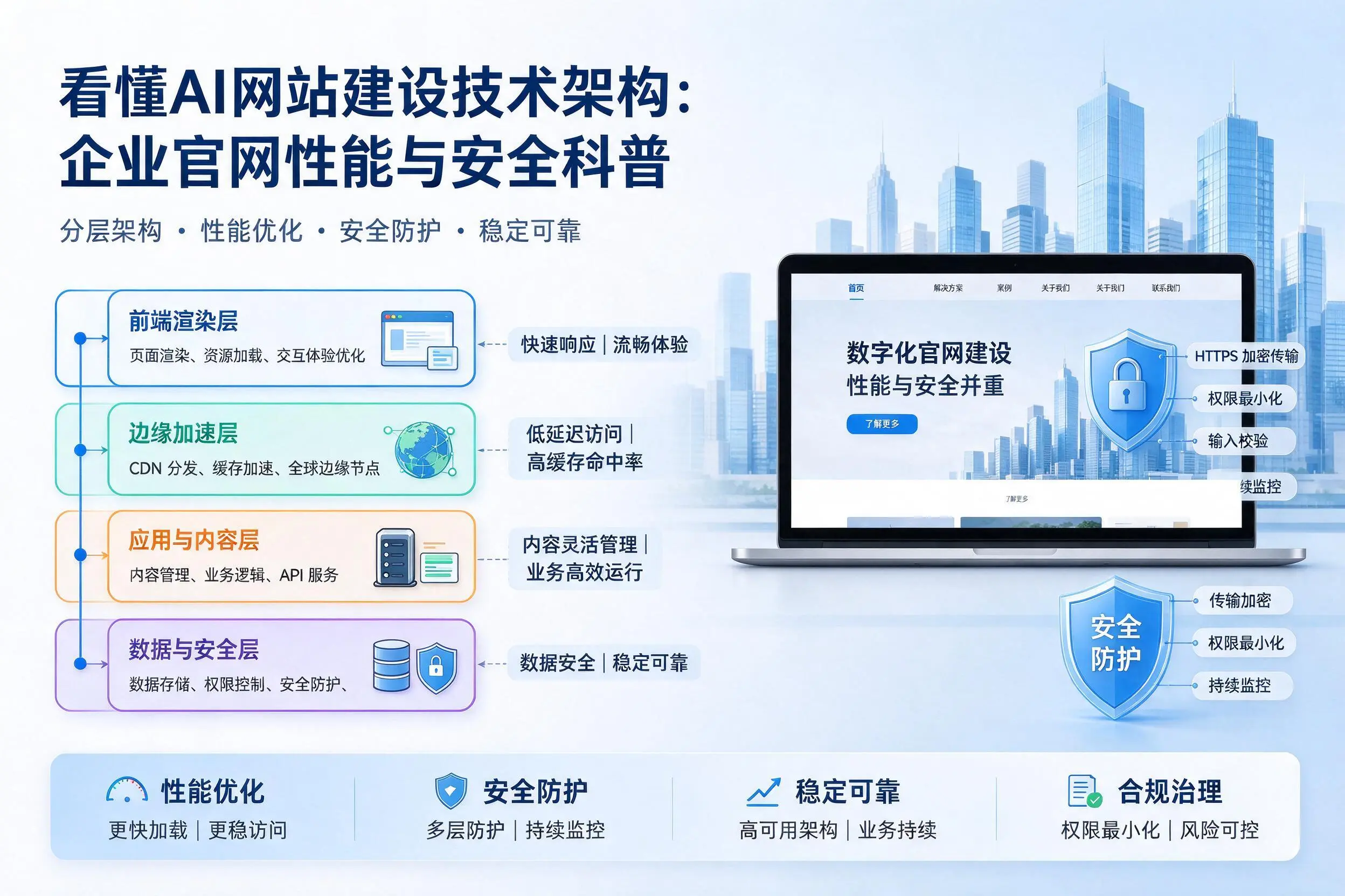 看懂AI网站建设技术架构：佛山企业官网性能与安全科普